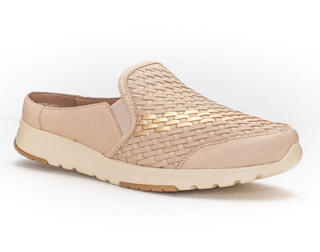 mule feminino dourado